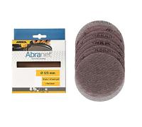 Mirka Abranet - Discos de lijado de malla de 125 mm de diámetro, velcro, 1 de cada grano P80 - P600 + protector de protección, 10 unidades, para todas las lijadoras y lijadoras excéntricas de 125 mm