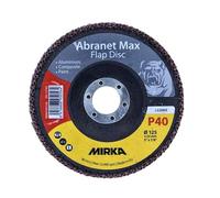 Mirka Abranet Max Flap Disc T29 125 mm 22 mm ALOX 40 (10 x 8896700140) Disco de láminas para aluminio, composites, barniz