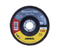 Mirka Abranet Max Flap Disc T29 125 mm 22 mm ALOX 60 (10 x 8896700160) Disco de láminas para aluminio, compuestos, barniz