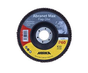 Mirka Abranet Max Flap Disc T29 125 mm 22 mm ALOX 60 (10 x 8896700160) Disco de láminas para aluminio, compuestos, barniz