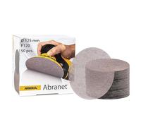 Mirka Abranet rejilla de lijado Ø 125mm cierre adhesivo/grano P120 / 50 piezas / 5423205012 / Adecuado para todas las lijadoras orbitales y lijadoras de 125mm / para lijar madera, masilla, barniz