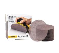 Mirka Abranet rejilla de lijado Ø 125mm cierre adhesivo / grano P150 / 50 piezas / 5423205015 / Adecuado para todas las lijadoras orbitales y lijadoras de 125mm / para lijar madera
