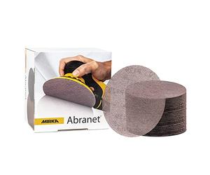 Mirka Abranet rejilla lijado 125 mm grano P400 50 piezas cierre adhesivo | Rejilla de lijado con cierre adhesivo compatible con todas lijadoras orbitales de 125 mm para madera barniz masilla