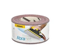Mirka Abranet rollo lijado 75 mm x 10 m cierre adhesivo grano P80 | Rollo abrasivo con cierre adhesivo para lijar madera masilla barniz plástico granulado P80 alta durabilidad