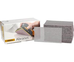 Mirka Abranet tiras lijado malla 70x125 mm grano P150 50 piezas | Tiras de lijado de malla con cierre adhesivo para madera masilla barniz plástico alto rendimiento y durabilidad