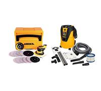 MIRKA DEROS 5650CV / Lijadora de órbita aleatoria, lijadora de disco potente y compacta con aspiración centralizada + Aspirador industrial en seco y húmedo