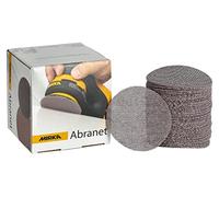 Mirka Discos de lijado de malla Abranet Ø 77 mm cierre adhesivo / grano P180 / 50 uds. / para lijar madera, masilla, barniz, plástico / 5420305018