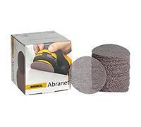 Mirka Discos de lijado de malla Abranet Ø 77 mm cierre adhesivo / grano P240 / 50 uds. / para lijar madera, masilla, barniz, plástico / 5420305025