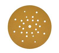 Mirka Gold Papel de lija Ø 225mm cierre adhesivo 27 agujeros/grano P240 / 25 discos/Para lijadora de pared y techo/Para lijar yeso, masilla, aglomerado, madera, laca
