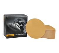 Mirka Gold Papel de lija universal Ø 150mm, autoadhesivo, grano P80, 100 piezas, Para lijar yeso, masilla, aglomerado, madera, barniz