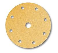 Mirka Gold Papel de lija universal Ø 150mm cierre adhesivo 9 agujeros, grano P220, 100 piezas/Para lijar yeso, masilla, aglomerado, madera, barniz