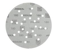 Mirka Iridium Papel de lija Ø 225mm Grano cierre adhesivo 180/25 discos/Para lijadoras de pared y techo/Lijado de barniz, masilla, imprimación, madera, acero, materiales minerales