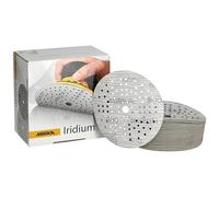 Mirka Iridium papel de lija Premium Ø 125mm cierre adhesivo de 89 agujeros, grano 800, 100 piezas/Para lijar laca, masilla, imprimación, madera, acero, materiales minerales, plásticos