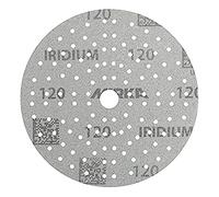Mirka Iridium papel de lija Premium Ø 150mm Velcro 121-agujero, grano 120, 10 piezas / Para lijar laca, masilla, imprimación, madera, acero, materiales minerales, plásticos