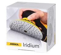 Mirka Iridium papel de lija Premium Ø 150mm cierre adhesivo 121-agujero, grano 80, 100 piezas/Para lijar laca, masilla, imprimación, madera, acero, materiales minerales, plásticos