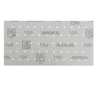 Mirka Iridium papel de lija Premium 115x230mm cierre adhesivo 55 agujeros, grano 100, 50 piezas/Para lijar laca, masilla, imprimación, madera, acero, materiales minerales, plástico