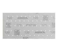 Mirka Iridium papel de lija Premium 115x230mm Velcro 55 agujeros, grano 120, 50 uds / Para lijar laca, masilla, imprimación, madera, acero, materiales minerales, plástico