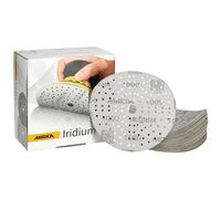 Mirka Iridium papel de lija Premium Ø 150mm cierre adhesivo 121-agujero, grano 1000, 50 piezas/Para lijar laca, masilla, imprimación, madera, acero