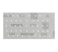 Mirka Iridium papel de lija Premium 93x180mm cierre adhesivo 45 agujeros, grano 100, 50 piezas/Para lijar laca, masilla, imprimación, madera, acero, materiales minerales, plástic