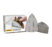 Mirka Iridium Triángulo de lijado Premium Papel de lija 100x152x152mm 36 agujeros cierre adhesivo Grano 240, 50 piezas/Para lijar barniz, masilla, imprimación, madera, acero, materiales minerales