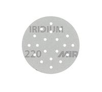 Mirka Iridium Premium papel de lija Ø 77mm 20H grano cierre adhesivo 220, 50 piezas/Para lijar laca, masilla, imprimación, madera, acero, materiales minerales, plásticos