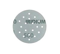 Mirka Iridium Premium papel de lija Ø 77mm 20H grano velcro 320, 50 piezas / Para lijar laca, masilla, imprimación, madera, acero, materiales minerales, plásticos