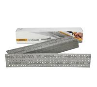 Mirka Iridium Premium Papel de lija 70x400mm y 70x198mm / perforado en el centro/cierre adhesivo/grano 60, 50 piezas/Para lijar laca, masilla, imprimación, madera, acero, materiales minerales