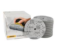 Mirka Iridium Soft discos lijadores Ø 125 mm/grano P2000 / cierre adhesivo Multifit / 20 piezas/abrasivo con base de espuma para lijado preciso en seco, lijado de laca transparente, acabado