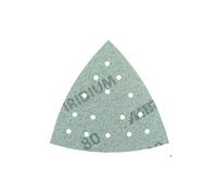 Mirka Iridium Triángulo de Lijado Premium 93x93x93mm cierre adhesivo de 15 agujeros, grano 80, 50 piezas/Para lijar laca, masilla, imprimación, madera, acero, materiales minerales, plásticos