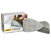 Mirka Iridium Triángulo de lijado Premium Papel de lija 100x152x152mm 36 agujeros cierre adhesivo Grano 100, 50 piezas/Para lijar barniz, masilla, imprimación, madera, acero, materiales minerales