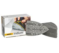 Mirka Iridium Triángulo de lijado Premium Papel de lija 100x152x152mm 36 agujeros cierre adhesivo Grano 60, 50 piezas/Para lijar barniz, masilla, imprimación, madera, acero, materiales minerales