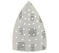 Mirka Iridium Triángulo de lijado Premium Papel de lija 100x152x152mm 36 agujeros cierre adhesivo Grano 180, 50 piezas/Para lijar barniz, masilla, imprimación, madera, acero, materiales minerales