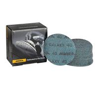 Mirka Papel de lija Galaxy de 5 pulgadas (125 mm), grano 40, 50 discos/paquete, gancho y bucle, abrasivo de alta calidad para resina epoxi, madera, metal, tecnología sin obstrucciones, autoafilado