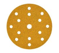Mirka Papel de lija Gold Ø150 mm 15 agujeros grano P240 100 piezas | Discos abrasivos con cierre adhesivo 15 agujeros grano P240 para yeso masilla aglomerado madera barniz uso universal