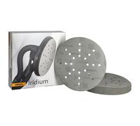 Mirka Iridium Papel de lija Ø 225mm Grano 120 cierre adhesivo / 25 discos/Para lijadoras de pared y techo/Lijado de barniz, masilla, imprimación, madera, acero, materiales minerales
