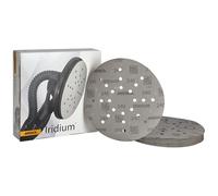 Mirka Iridium Papel de lija Ø 225mm Grano Velcro 240 / 25 discos / Para lijadoras de pared y techo / Lijado de barniz, masilla, imprimación, madera, acero, materiales minerales