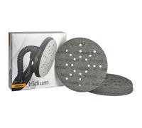 Mirka Iridium Papel de lija Ø 225mm Grano cierre adhesivo 40/25 discos/Para lijadoras de pared y techo/Lijado de barniz, masilla, imprimación, madera, acero, materiales minerales