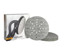 Mirka Iridium Papel de lija Ø 225mm Grano Velcro 80 / 25 discos / Para lijadoras de pared y techo / Lijado de barniz, masilla, imprimación, madera, acero, materiales minerales