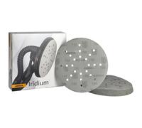 Mirka Iridium Papel de lija Ø 225mm Grano cierre adhesivo 150/25 discos/Para lijadoras de pared y techo/Lijado de barniz, masilla, imprimación, madera, acero, materiales minerales