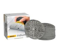 Mirka Iridium papel de lija Premium Ø 125mm cierre adhesivo de 89 agujeros, grano 40, 50 piezas/Para lijar pintura, masilla, imprimación, madera, acero, materiales minerales, plástico