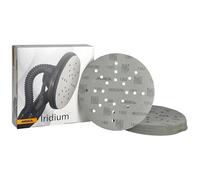 Mirka Iridium Papel de lija Ø 225mm Grano cierre adhesivo 180/25 discos/Para lijadoras de pared y techo/Lijado de barniz, masilla, imprimación, madera, acero, materiales minerales