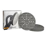 Mirka Iridium Papel de lija Ø 225mm Grano Velcro 60 / 25 discos / Para lijadoras de pared y techo / Lijado de barniz, masilla, imprimación, madera, acero, materiales minerales
