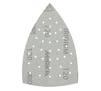Mirka Iridium Triángulo de lijado Premium Papel de lija 100x152x152mm 36 agujeros cierre adhesivo Grano 120, 10 piezas/Para lijar laca, masilla, imprimación, madera, acero, materiales minerales