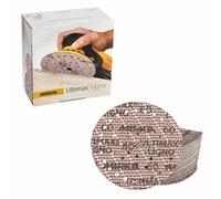 Mirka Ultimax Ligno Ø 150mm discos de lija cierre adhesivo Multifit/grano 60/50 piezas/multiperforación/para lijar superficies de madera