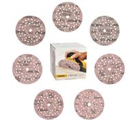 Mirka Ultimax Ligno Discos abrasivos Ø 125 mm con cierre adhesivo/Pack surtido con 10 discos de cada grano P40, P60, P80, P120, P150, P180, P240 / 70 uds/Para lijadoras excéntricas Ø 125 mm