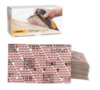Mirka Ultimax Ligno - Tiras de lijado para madera, 81 x 133 mm, grano P180, papel de látex resistente, con y perforaciones multiajuste, 50 unidades