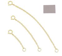 MIRKUZI Alargadores de cadenas Cadena de extensión de collar de 3 piezas, cadena de extensión de collar, collar de oro, pulsera, tobillera, cadena de extensión ajustable (oro)