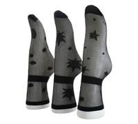 MIRKUZI Calcetines hasta la rodilla para mujer,3 Pares de Medias Cortas Negras de Malla para Mujer Ultra Finas y Transparentes