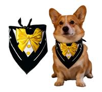MIRKUZI Collares básicos para perros, Bufanda de esmoquin amarilla para perro/bufanda triangular para mascota/calentador de cuello para perro/bufanda para gato