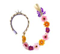 MIRKUZI Diademas de moda para niña, Una diadema de princesa, peluca de princesa con trenza larga, diadema de peluca morada con trenza larga, adecuada para fiestas de cumpleaños y cosplay